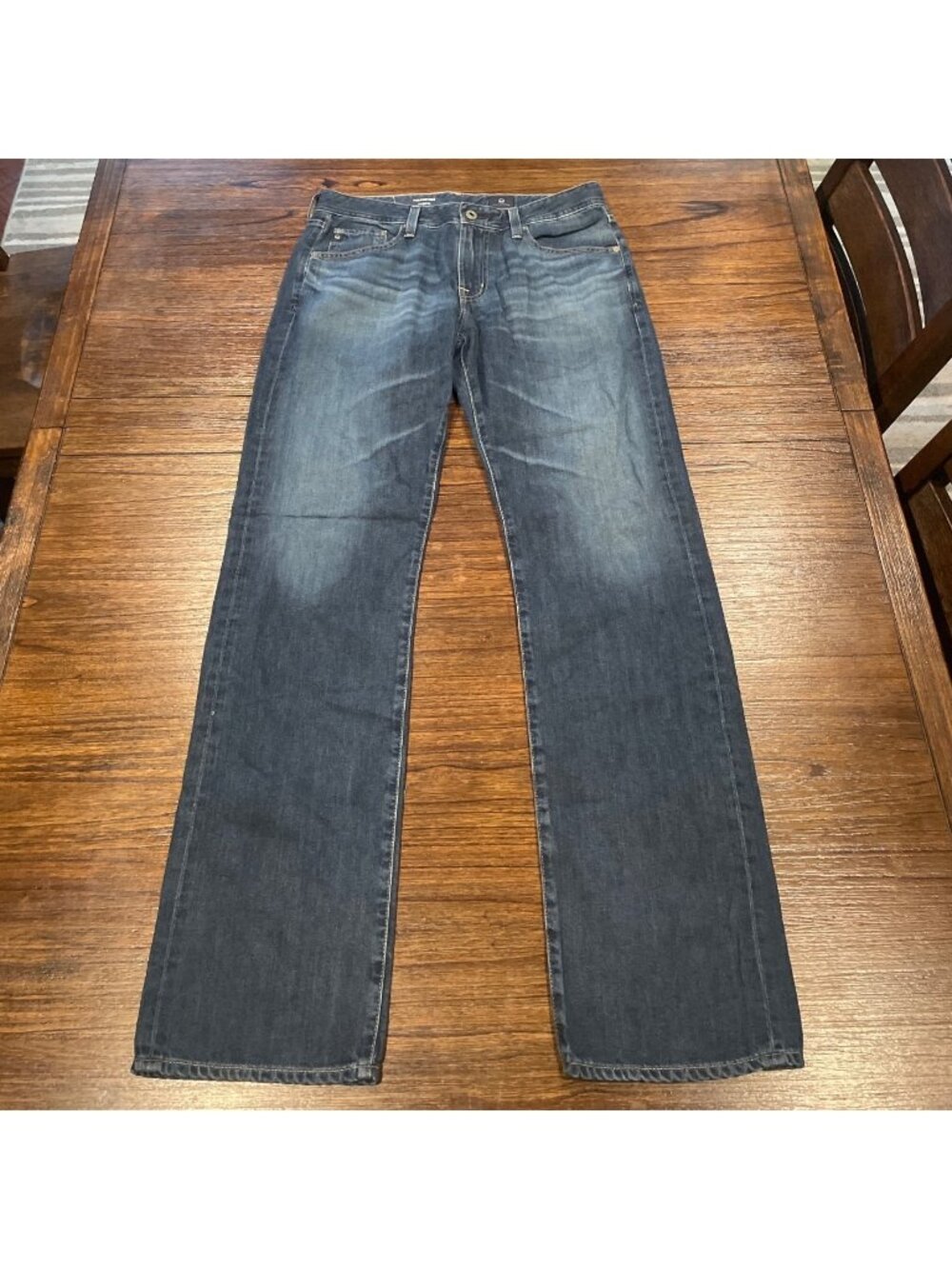 AG Protege Straight Leg Jean 32x35 Medium Wash Faded Distressed Stretch Classic